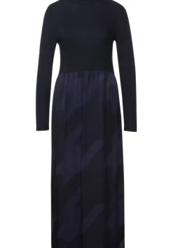 Midikleid Im Materialmix