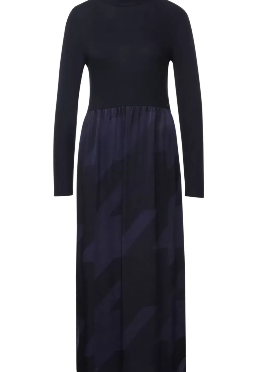 Midikleid Im Materialmix