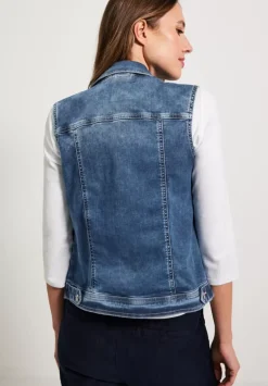 Mittelblaue Jeansweste
