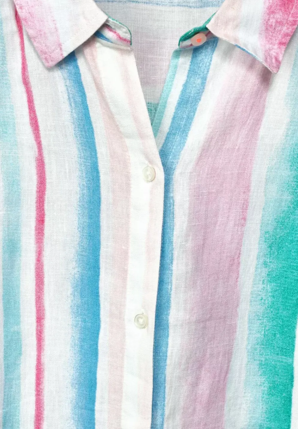 Multicolor Leinenkleid