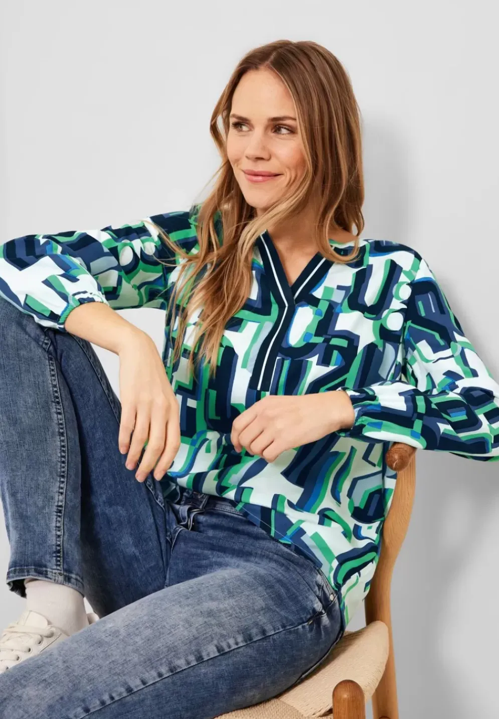 Multicolor Print Bluse