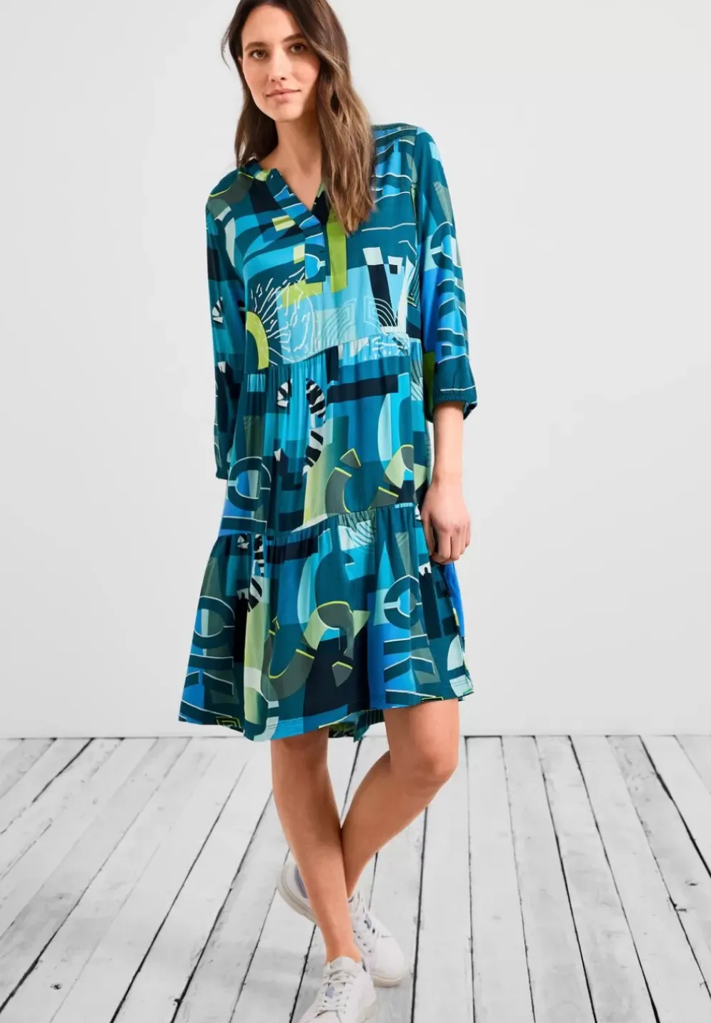 Multicolor Print Kleid