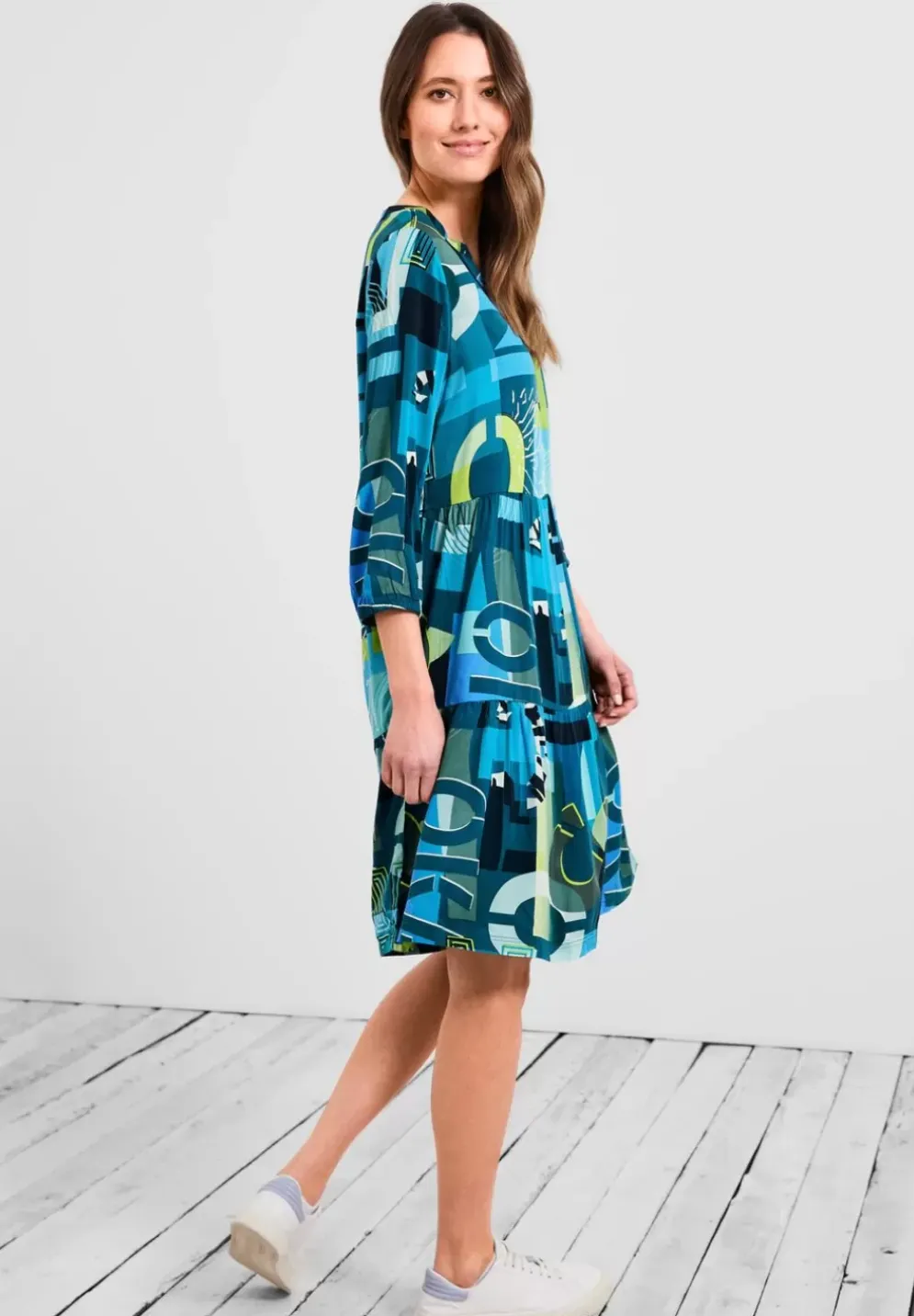 Multicolor Print Kleid