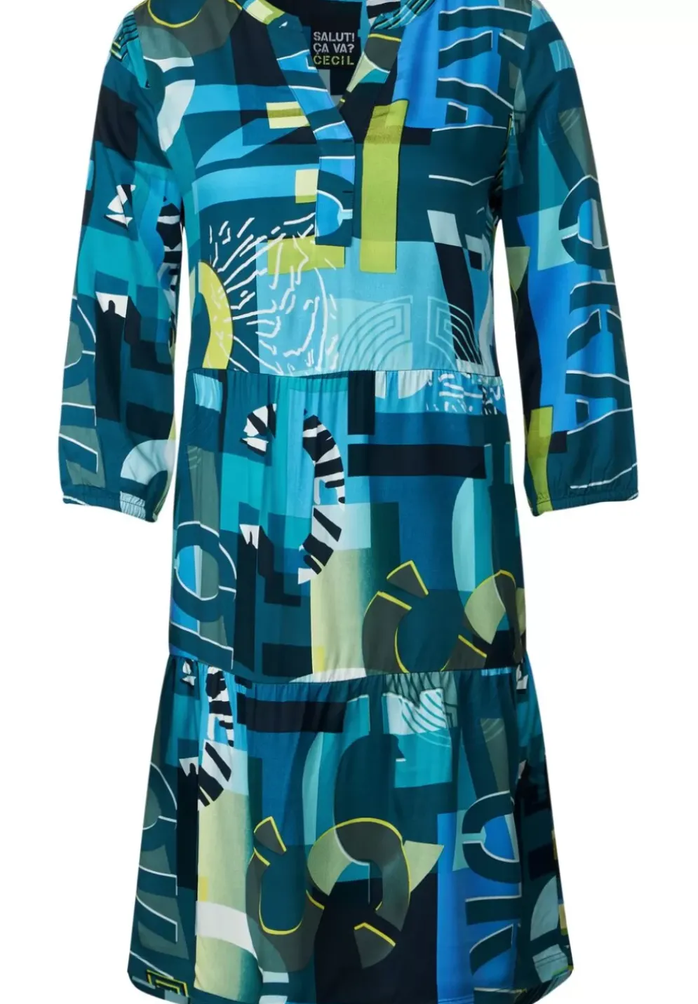 Multicolor Print Kleid