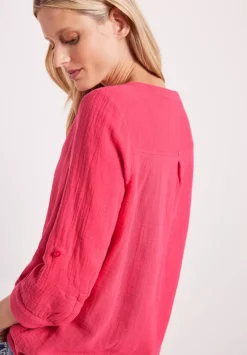 Musselin Bluse Mit 3/4 Armel