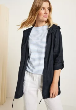 Offene Leinen Longjacke
