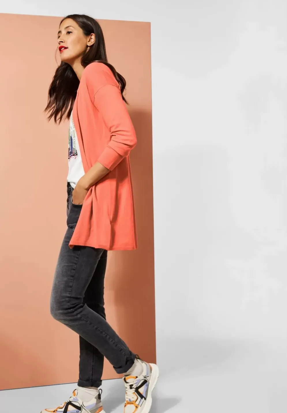 Offener Long Cardigan