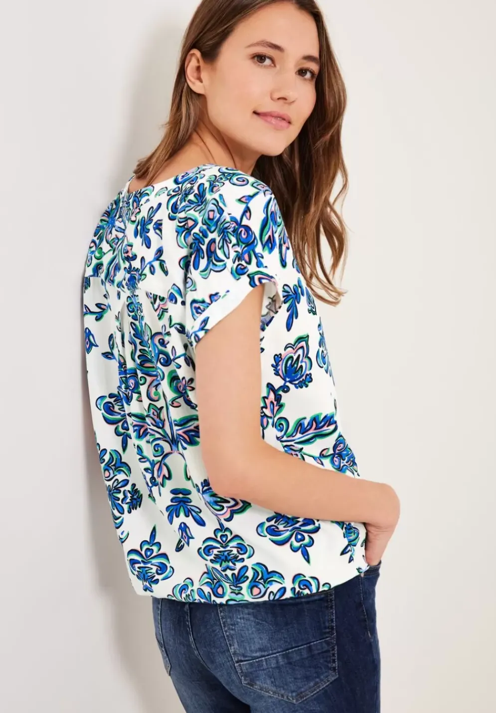 Ornament Print Bluse