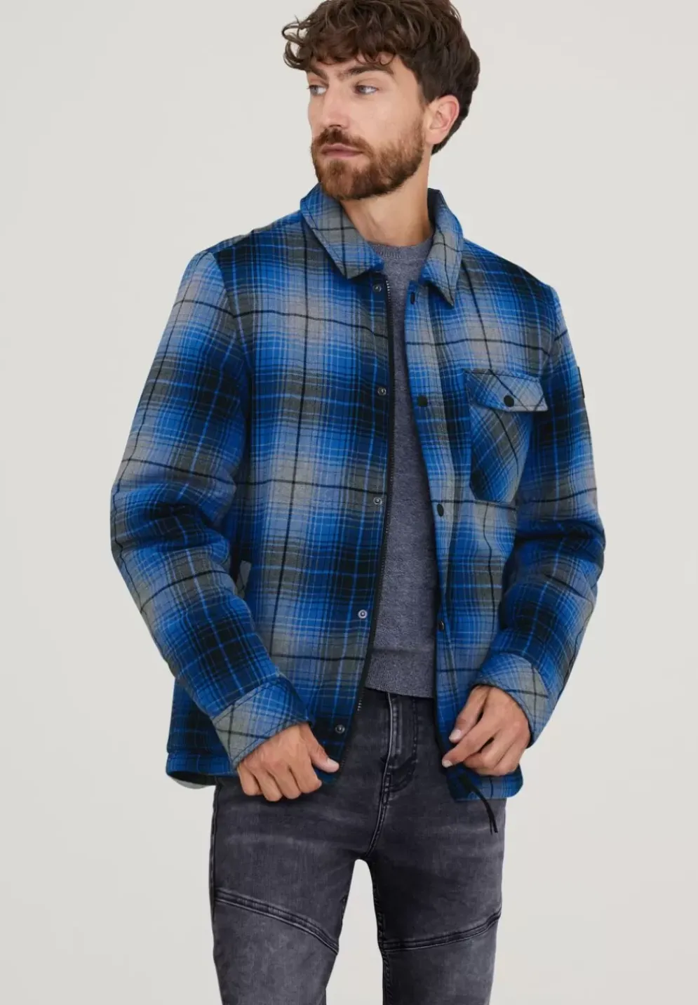 Overshirt Mit Karodessin