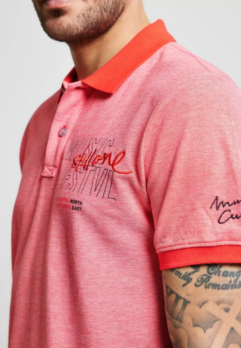 Oxford Polo Mit Brustprint