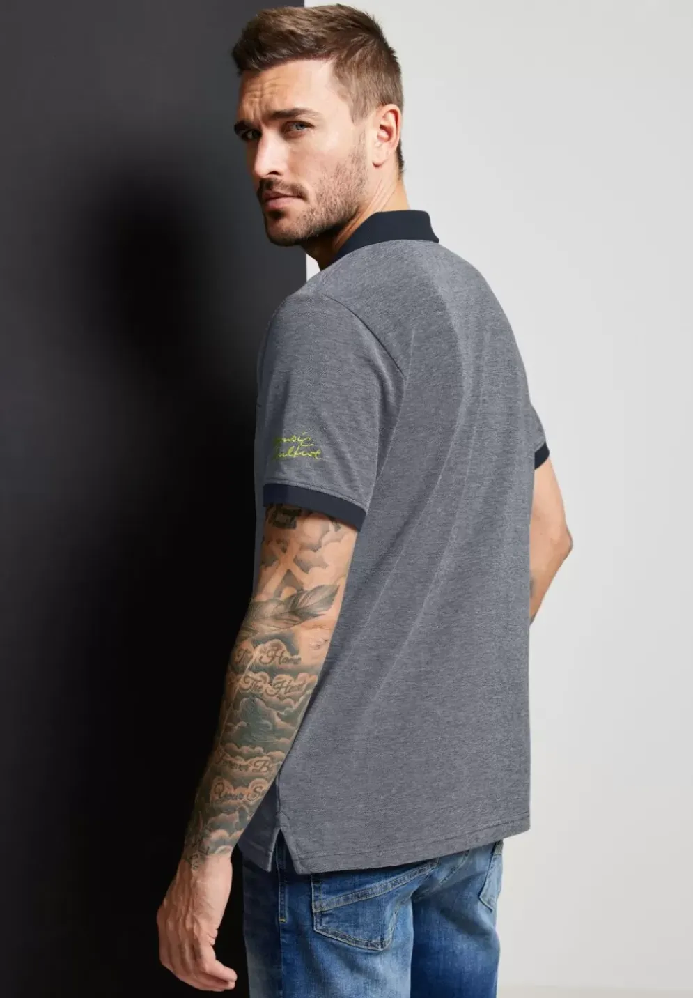 Oxford Polo Mit Brustprint
