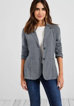 Pique Blazer Mit Ziernahten