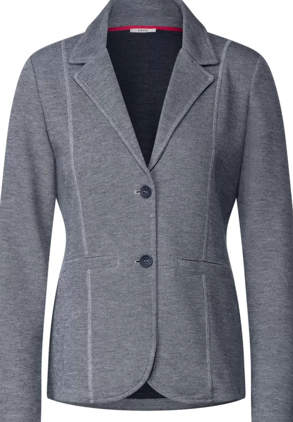 Pique Blazer Mit Ziernahten
