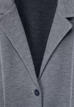 Pique Blazer Mit Ziernahten