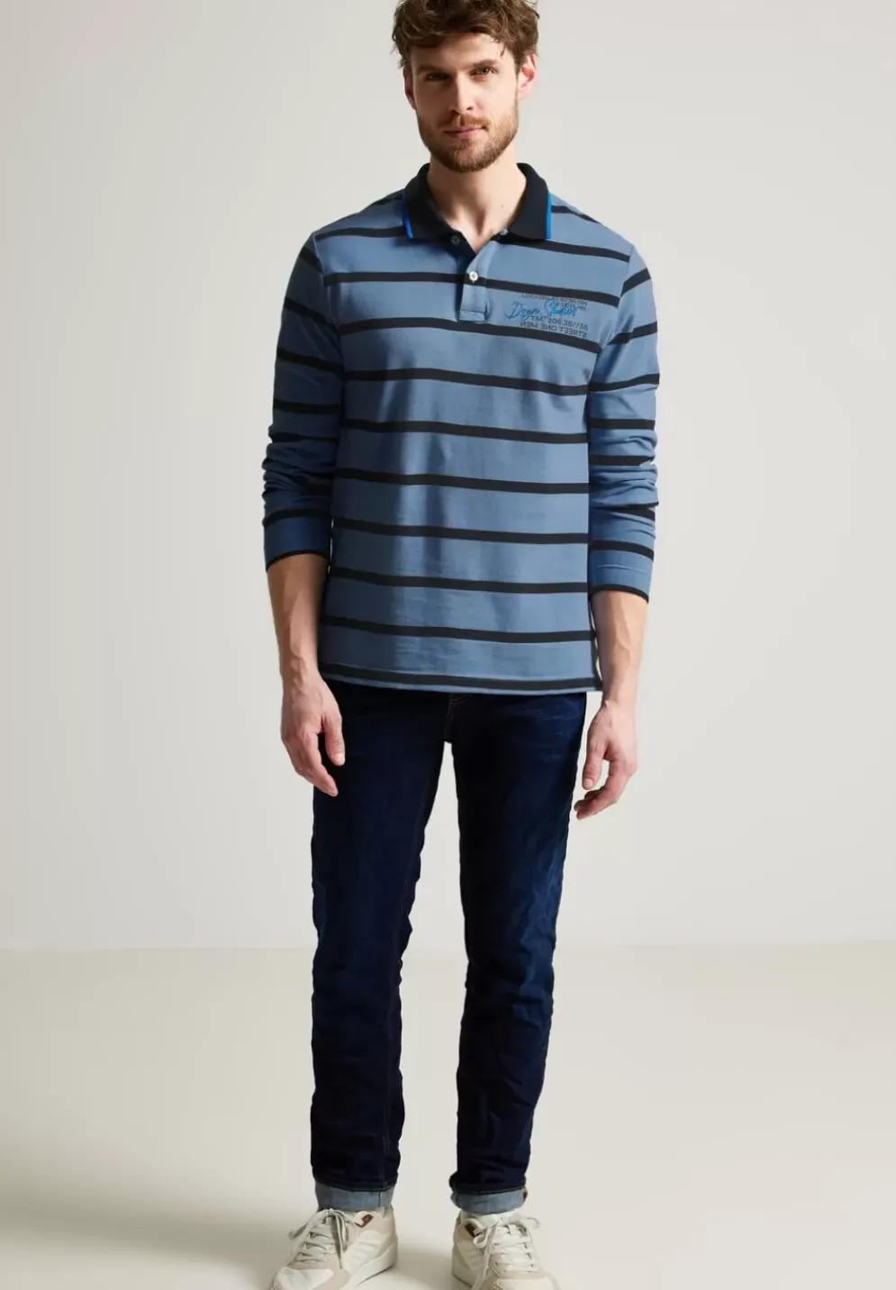 Pique Langarmpoloshirt