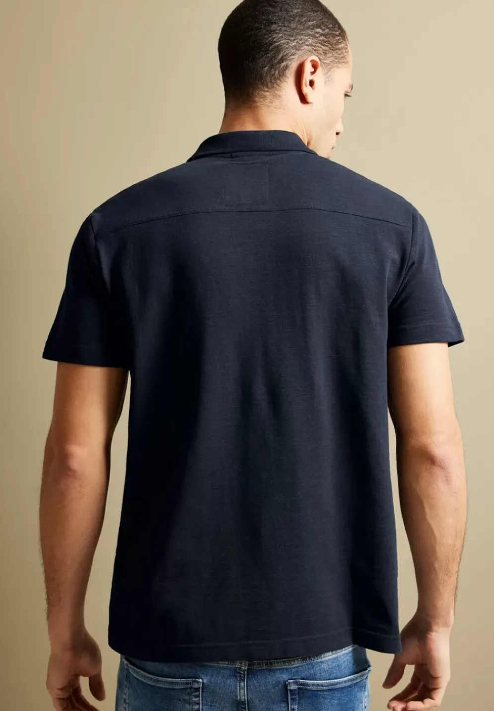 Piquee Shirt Mit Polokragen