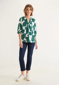 Print Bluse Mit 3/4 Armel