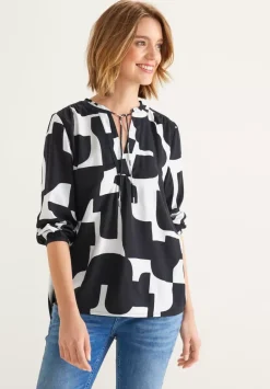 Print Bluse Mit 3/4 Armel