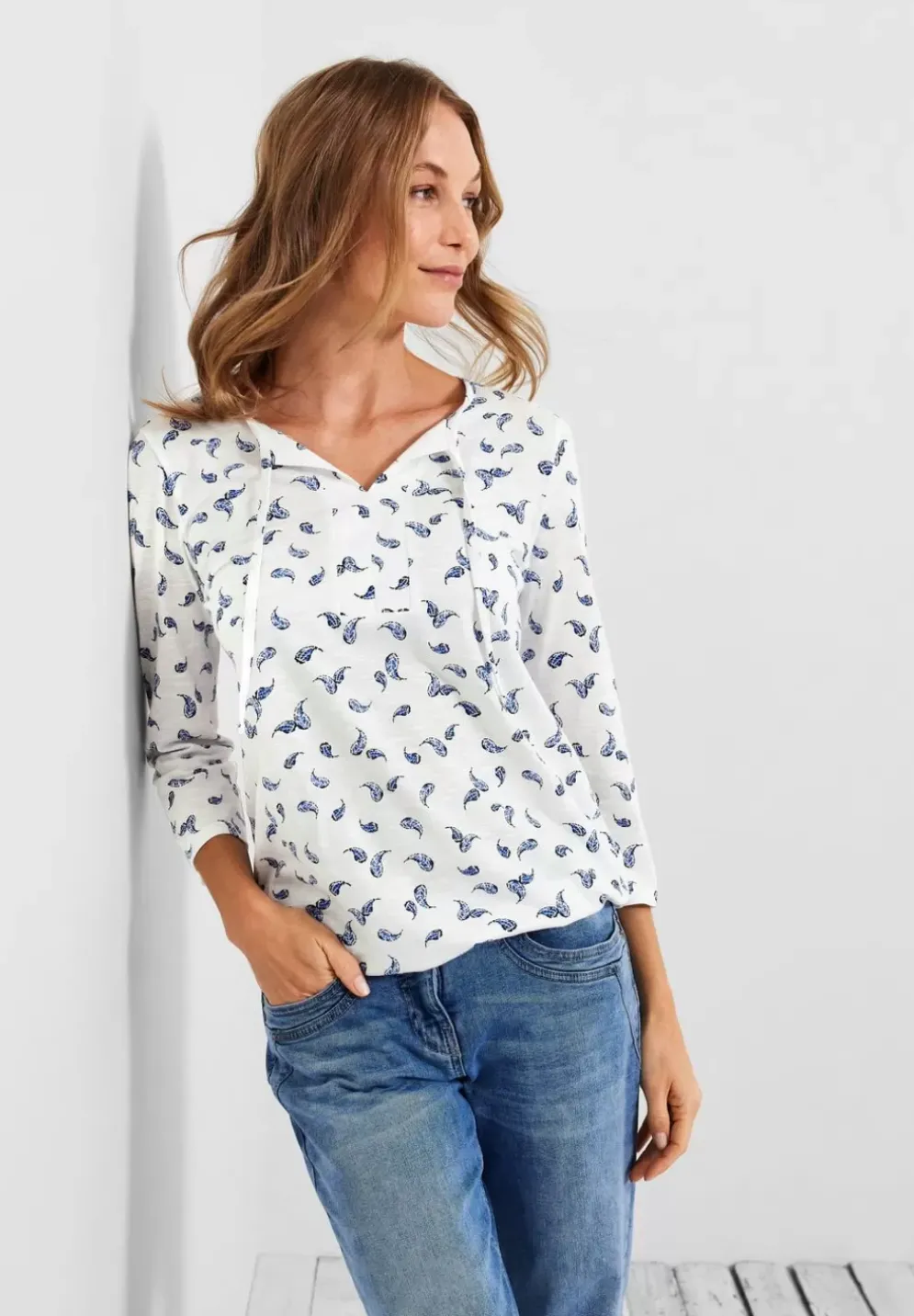 Print Shirt Mit 3/4 Armel