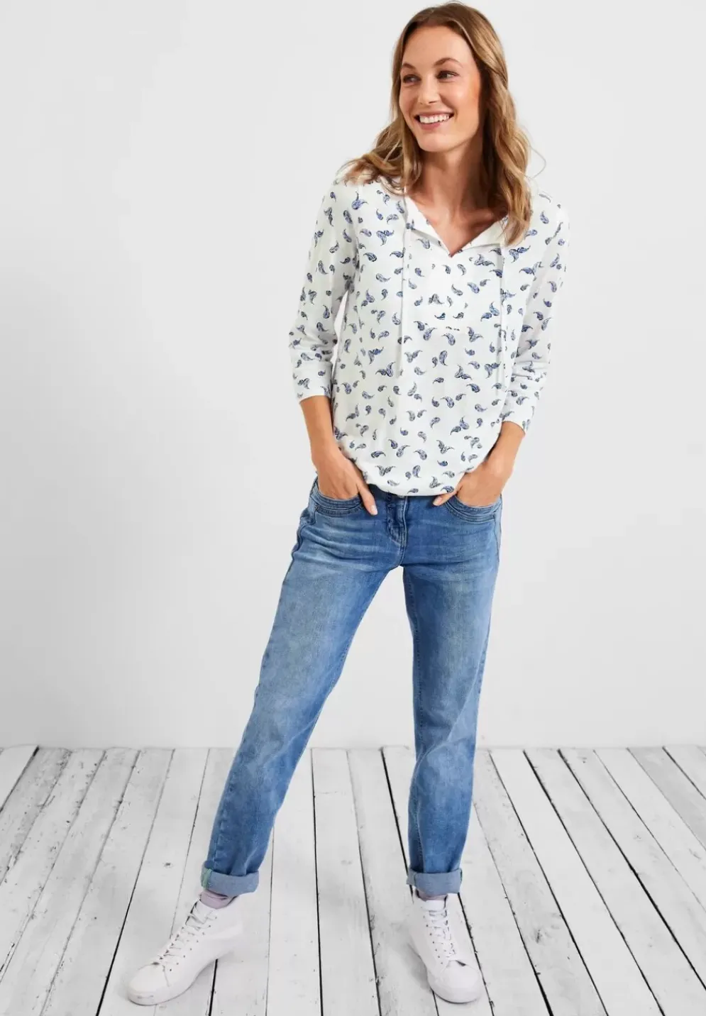 Print Shirt Mit 3/4 Armel