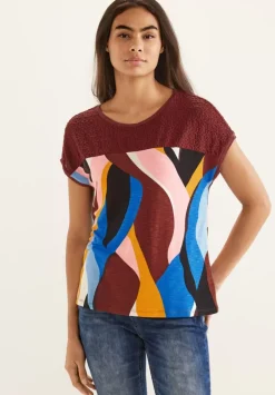 Print Spitzen T-Shirt