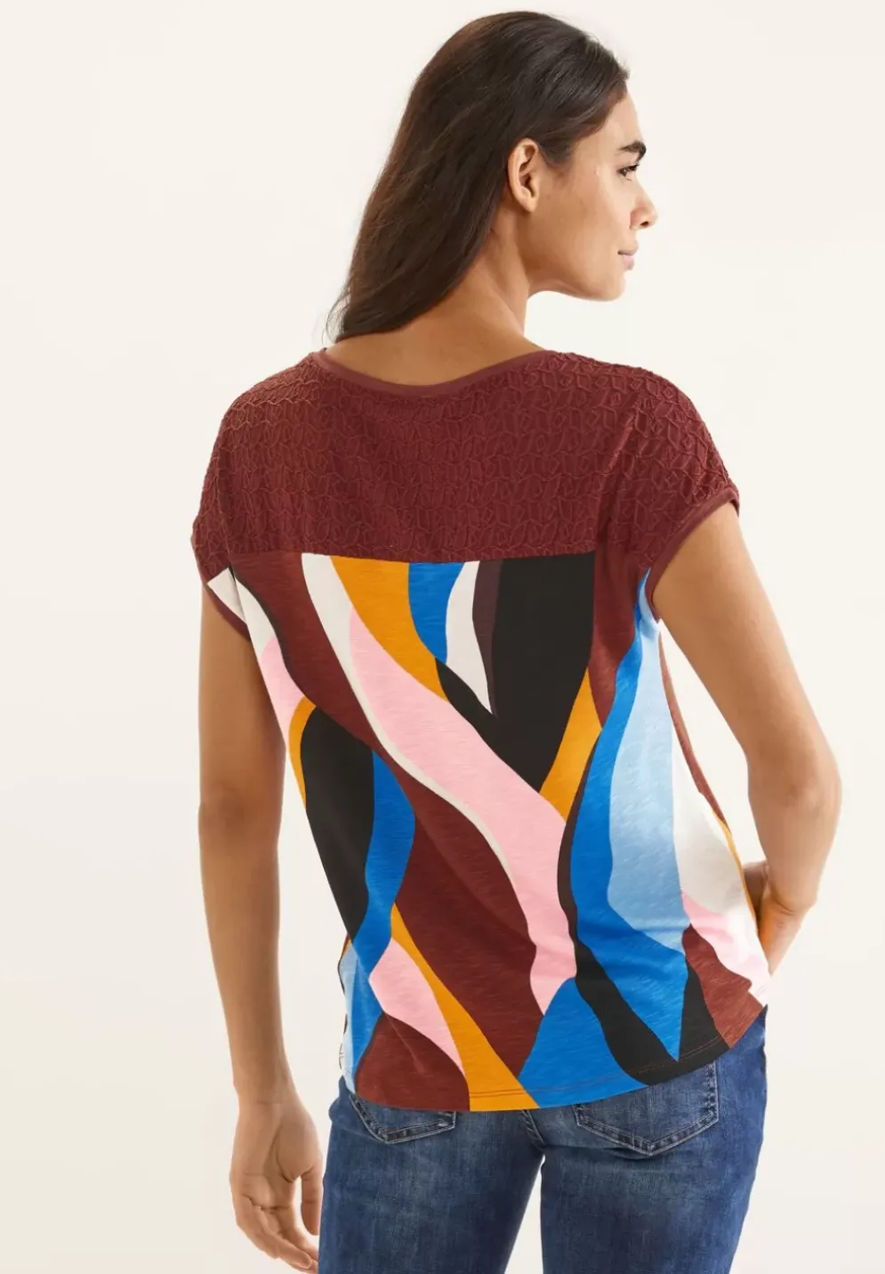 Print Spitzen T-Shirt