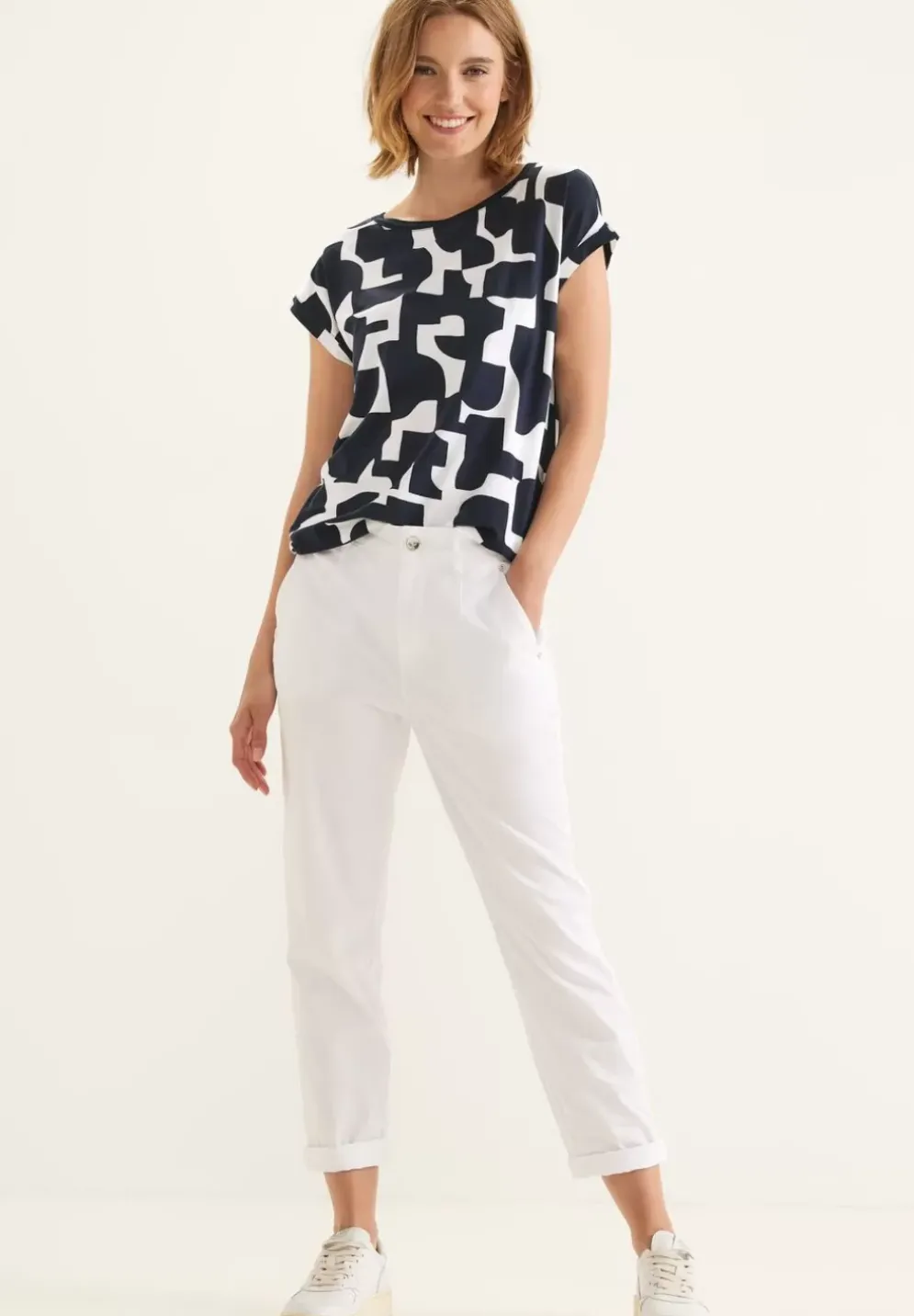 Print T-Shirt Mit Stricktape