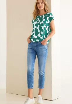Print T-Shirt Mit Stricktape