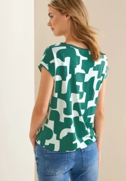 Print T-Shirt Mit Stricktape