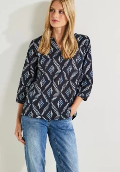 Printbluse Mit 3/4 Armel