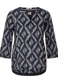 Printbluse Mit 3/4 Armel