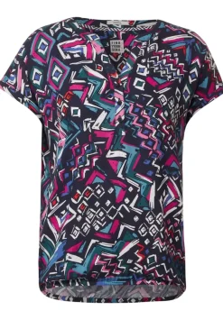 Printbluse Mit Elastiksaum