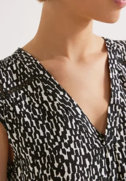 Printbluse Mit Ruschendetail