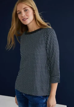 Printbluse Mit Tapedetail