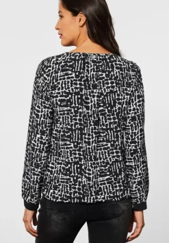 Printbluse Mit V-Ausschnitt
