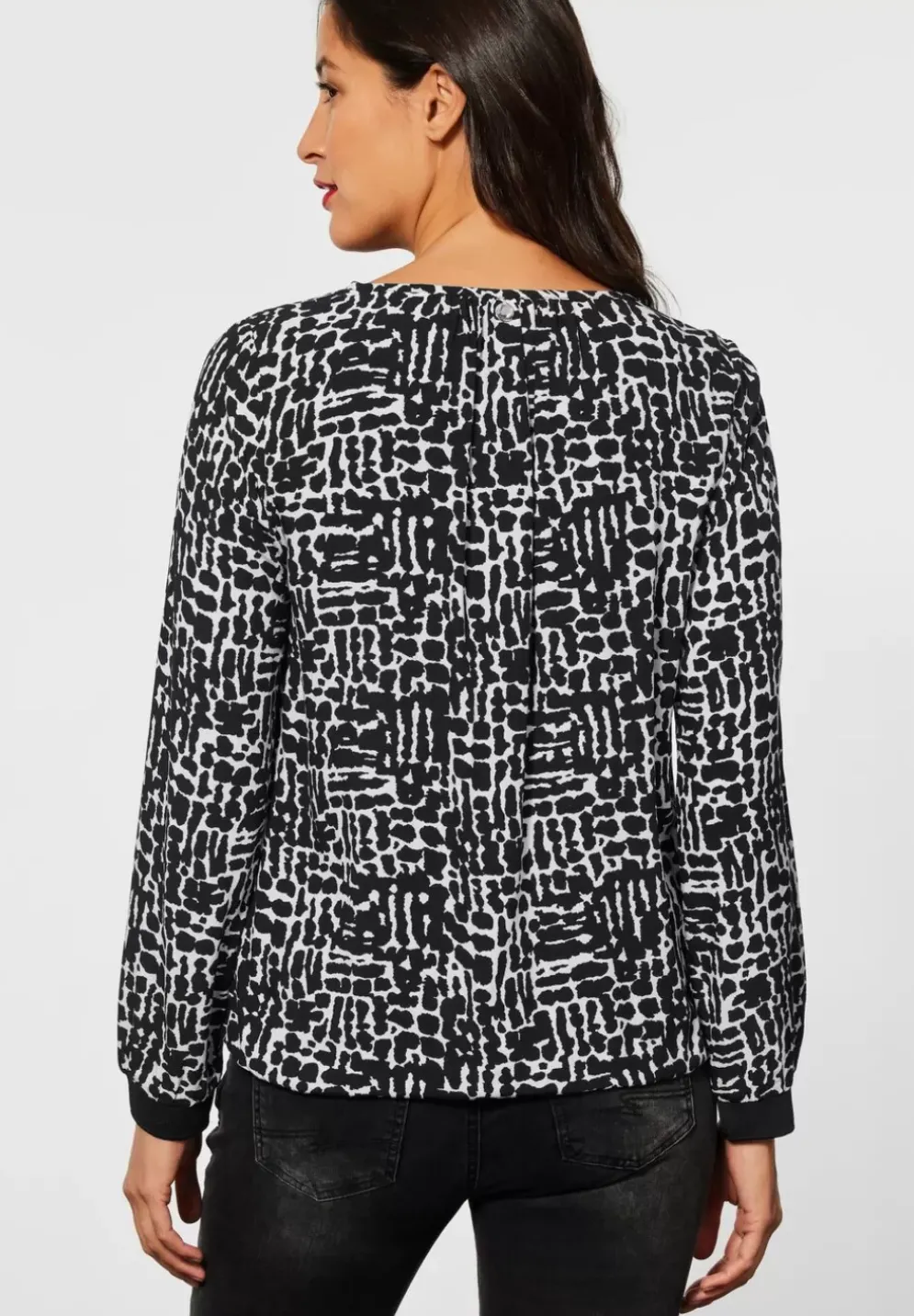Printbluse Mit V-Ausschnitt