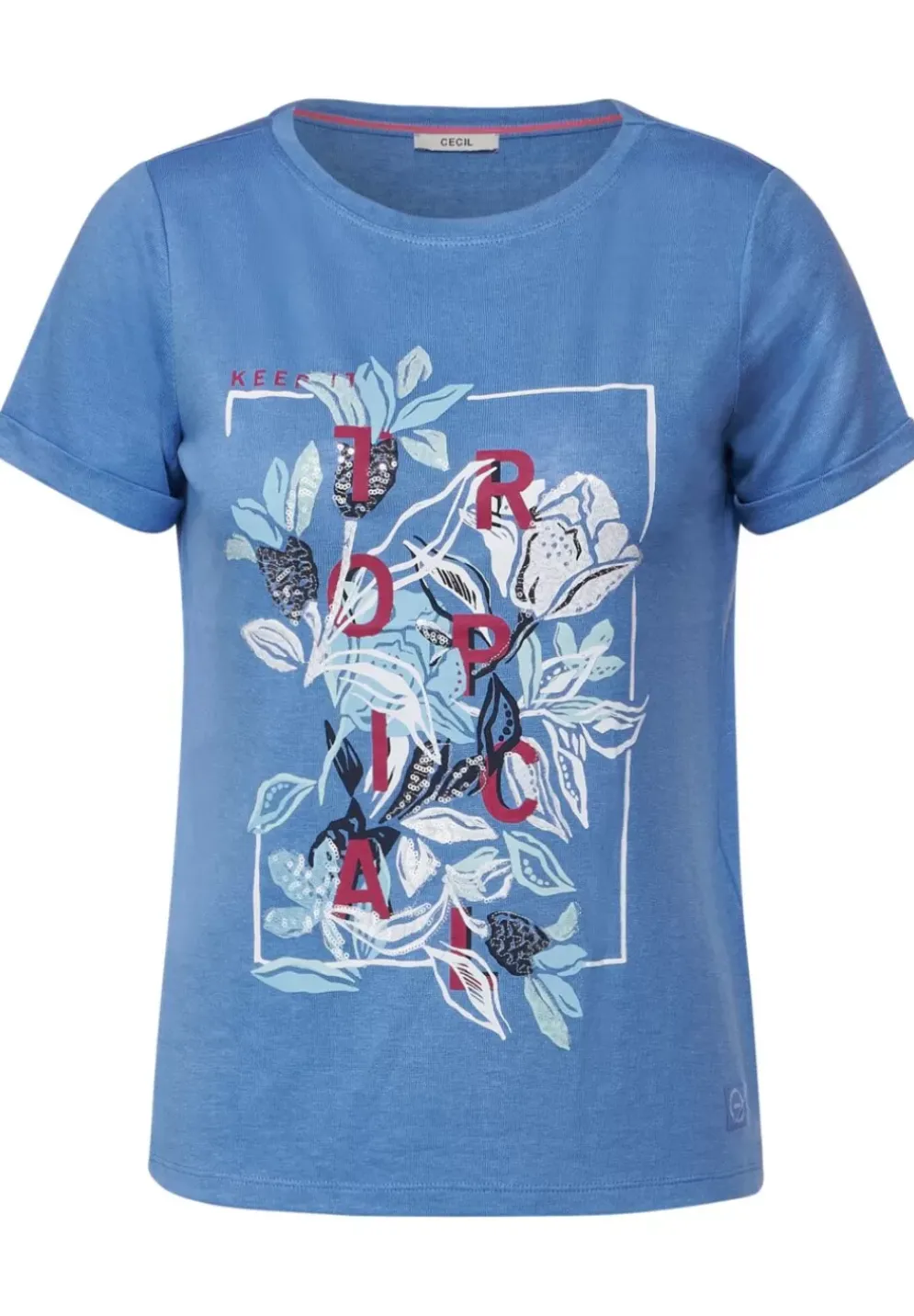 Printshirt In Leinenoptik