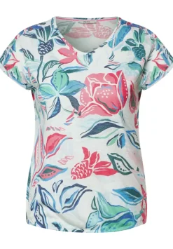 Printshirt In Leinenoptik