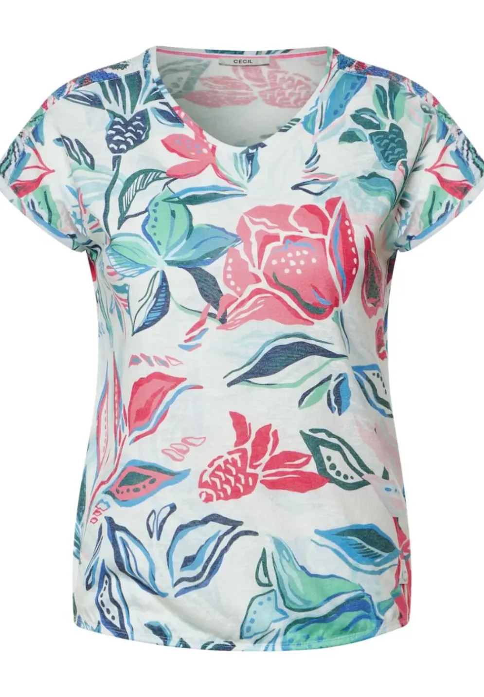Printshirt In Leinenoptik
