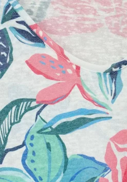 Printshirt In Leinenoptik