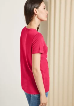 Printshirt In Leinenoptik