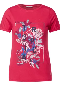 Printshirt In Leinenoptik