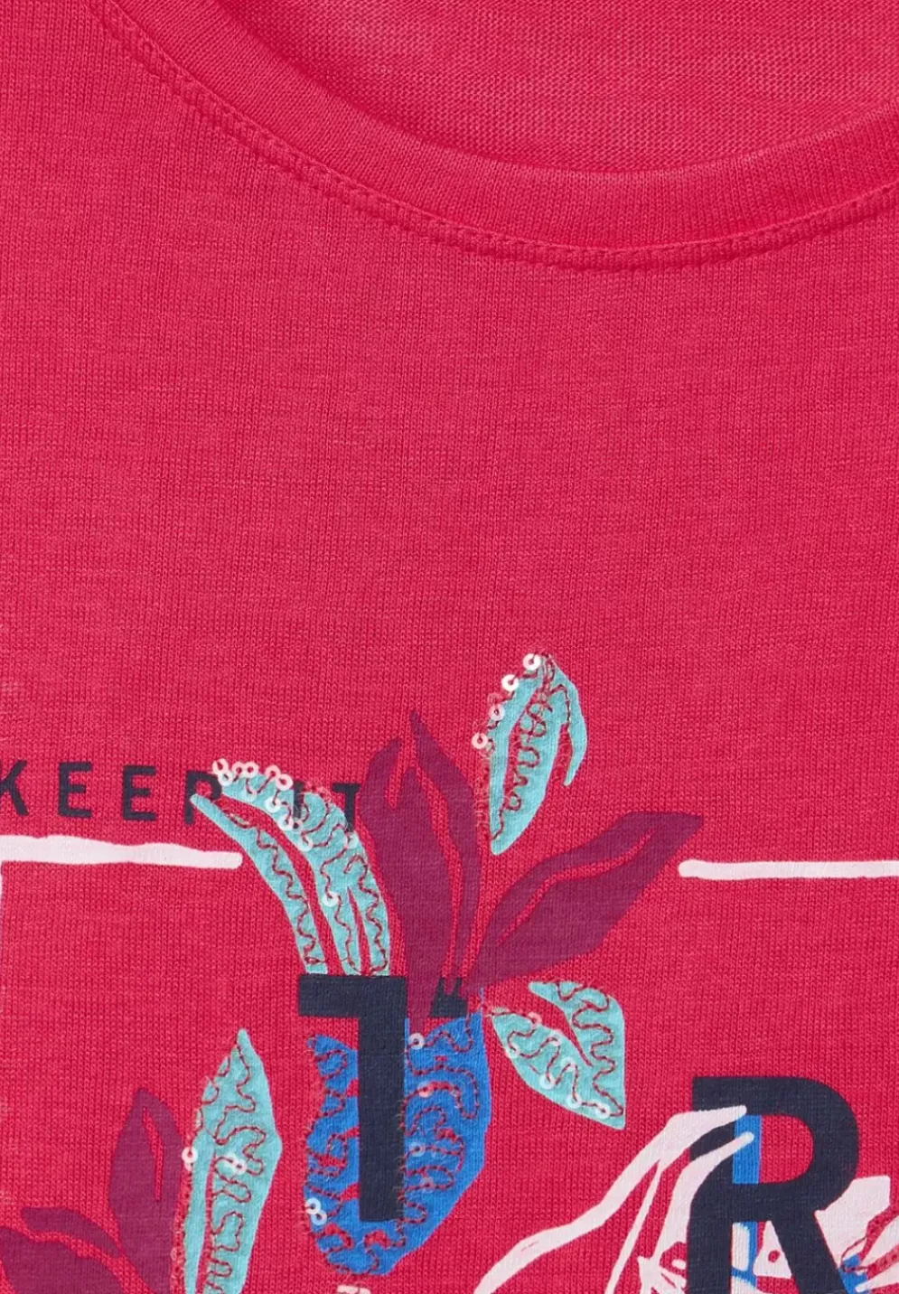 Printshirt In Leinenoptik