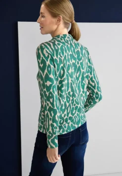 Printshirt Mit Kurzem Zipper
