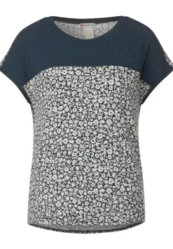 Printshirt Mit Spitzendetail