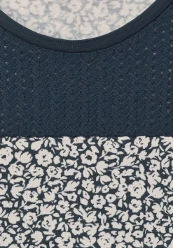 Printshirt Mit Spitzendetail