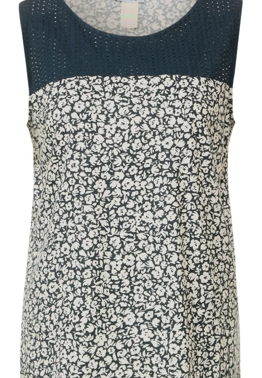Printtop Mit Spitzendetail