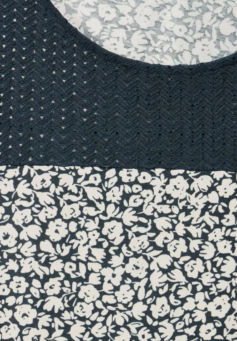 Printtop Mit Spitzendetail