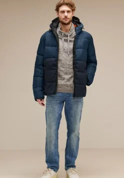 Pufferjacke Im Materialmix