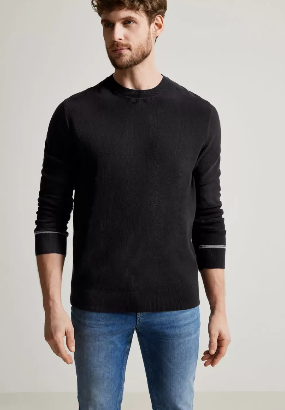 Pullover Mit Feiner Struktur